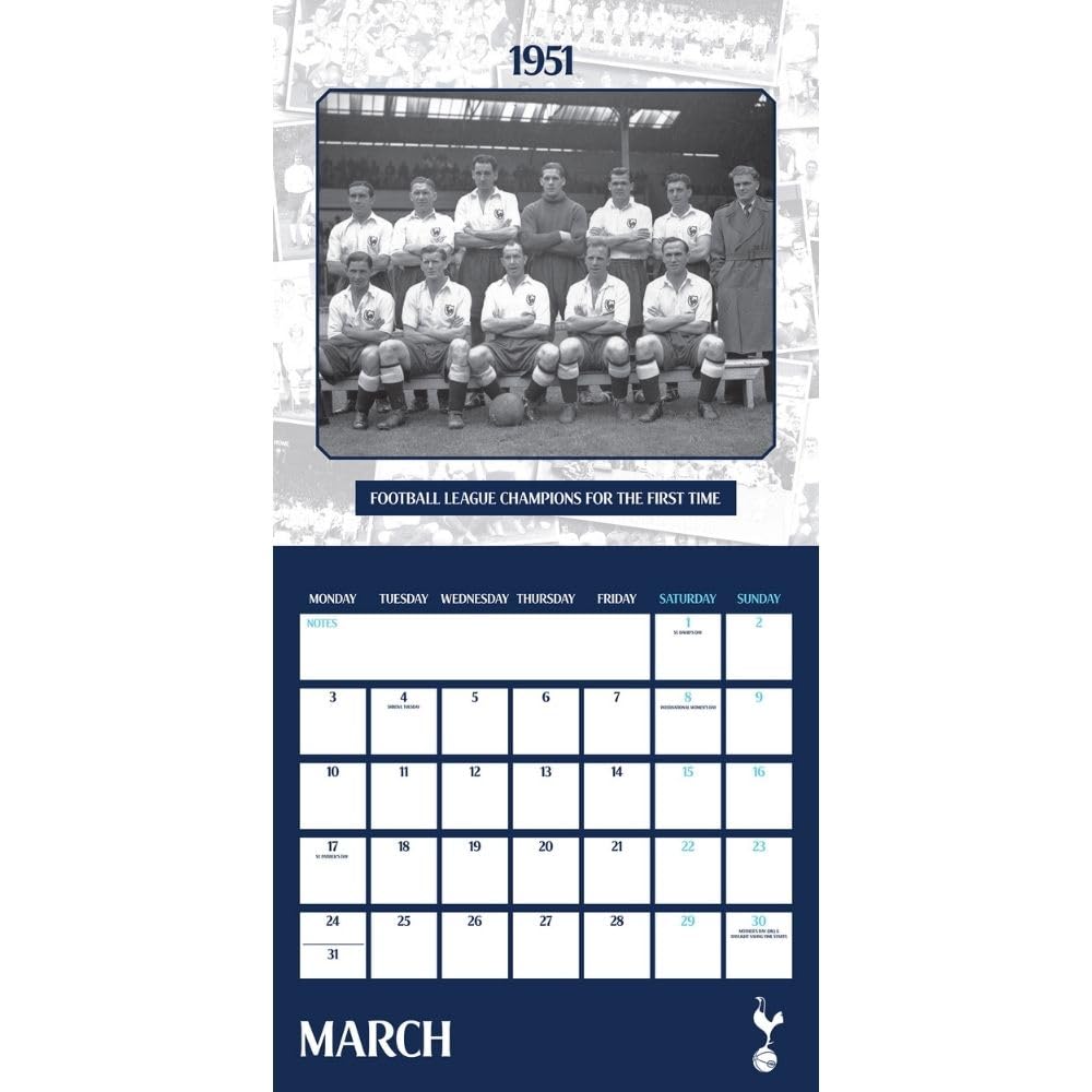 Tottenham Hotspur FC Legends Square Calendar 2025