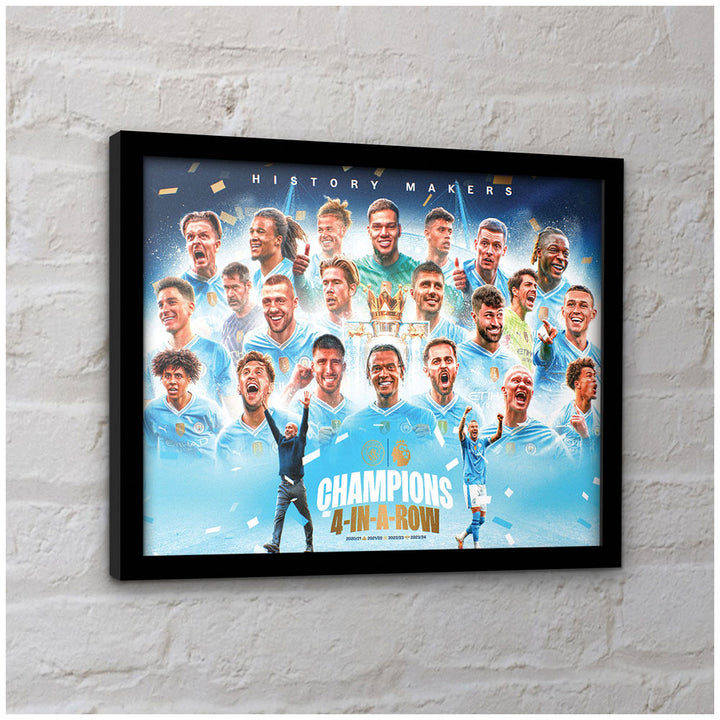 Manchester City FC Premier League Champions Framed Picture 16 x 12 inch