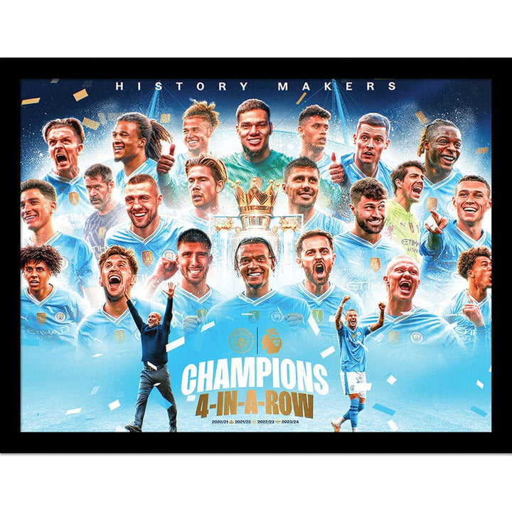 Manchester City FC Premier League Champions Framed Picture 16 x 12 inch