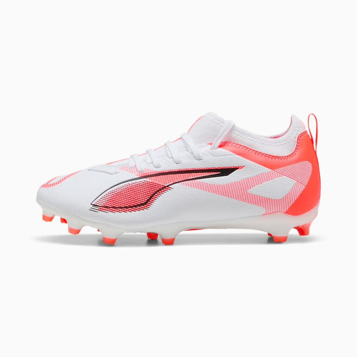 Puma Ultra 5 Match FG/AG JR - WHITE/BLACK/GLOWING-RED