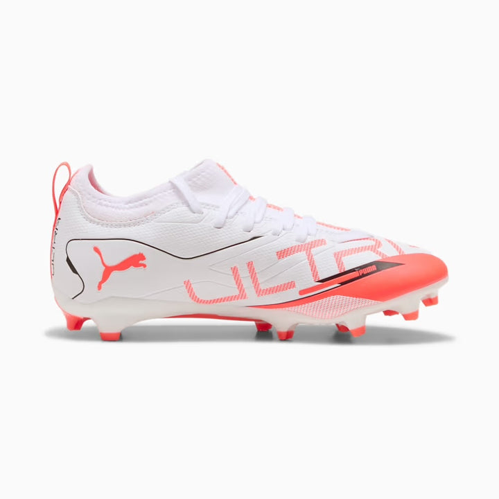 Puma Ultra 5 Match FG/AG JR - WHITE/BLACK/GLOWING-RED