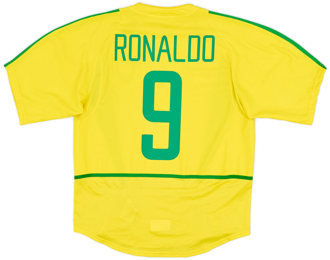 2002 Brazil Home Retro Kit 'Ronaldo 9' Printed On Back