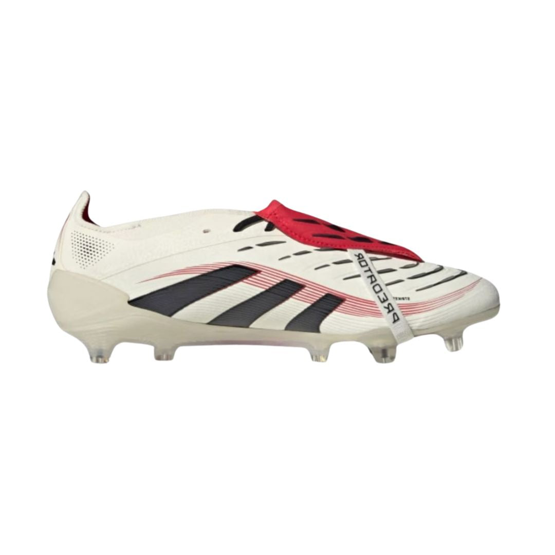 Adidas Predator Elite Fold-Over Tongue FG Boots - WHITE / BLACK / PURE RUBY