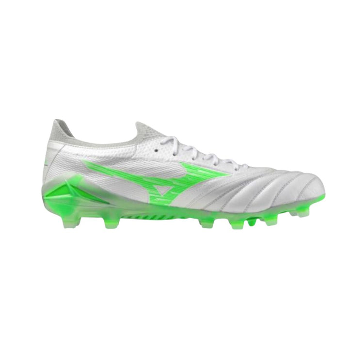 Mizuno Morelia Neo IV Beta  Elite FG Boots- WHITE/GREEN GEKO