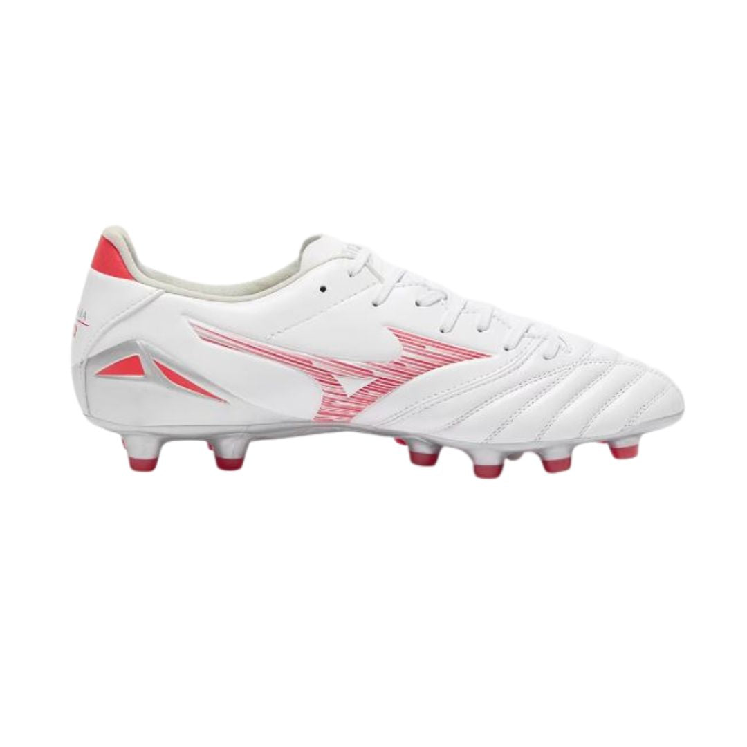 Mizuno Morelia Neo IV Pro FG Boots - WHITE/RADIANT RED/HOT CORAL