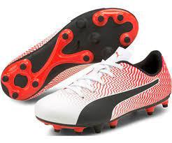 Puma Junior Rapido II FG Football Boots - RED/WHITE/BLACK