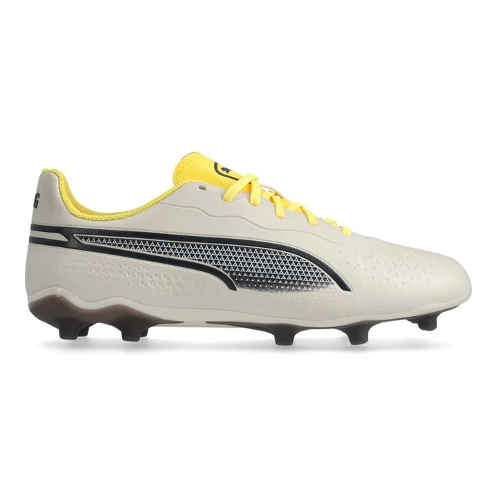 Puma King Match FG/AG Junior - APLINE SNOW/ASPHALT/YELLOW