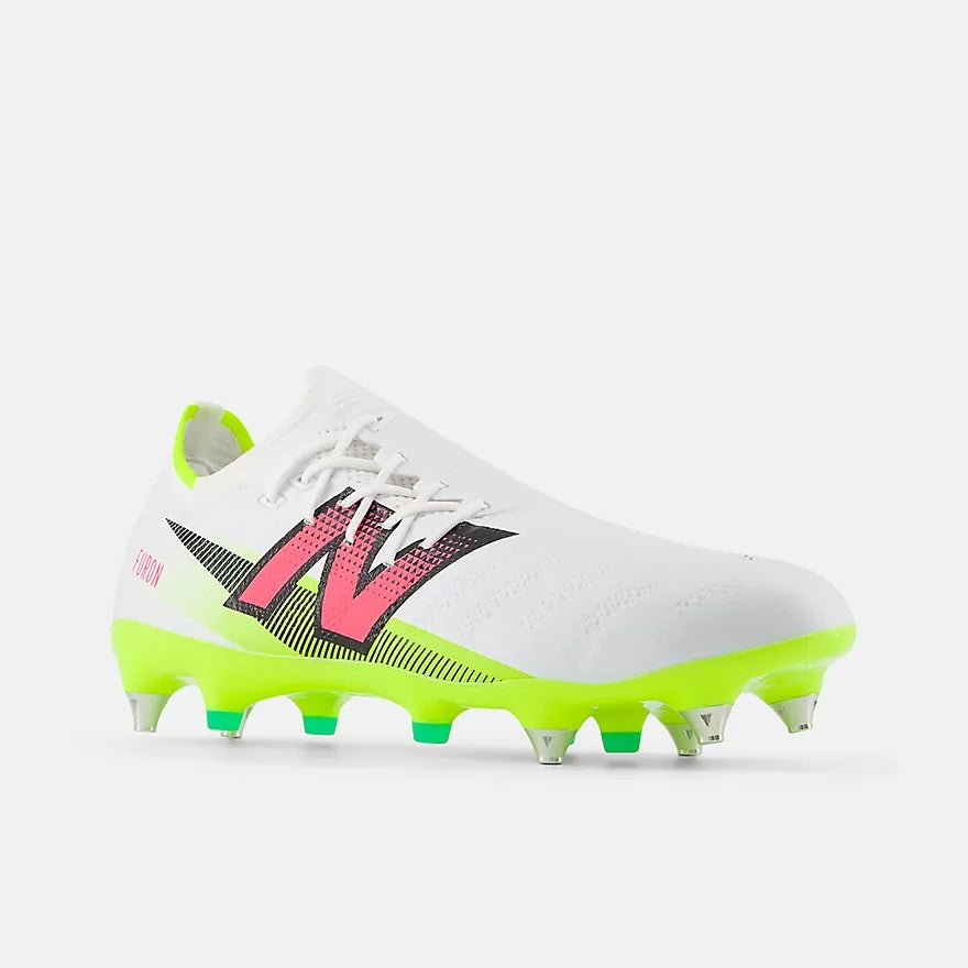 New Balance Furon Pro SG Boots - White/Pink/Yellow