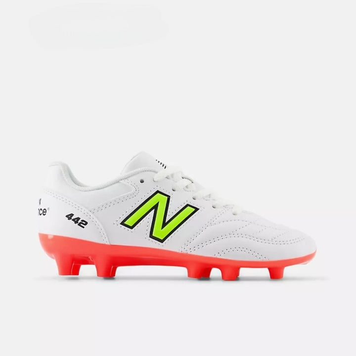 New Balance 442 Academy Junior V2 FG - WHITE/ENERGY RED/HIGH-LITE