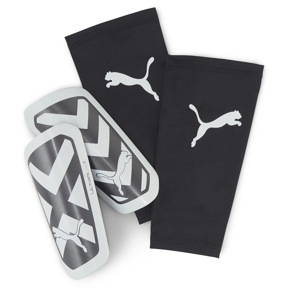 Puma Shin Guard - Ultra Light with Sleeve - BLACK/WHITE