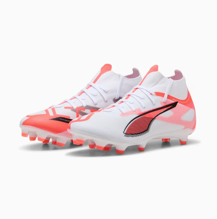 Puma Ultra 5 Match+ FG/AG Women's - WHITE/BLACK/GLOWING-RED