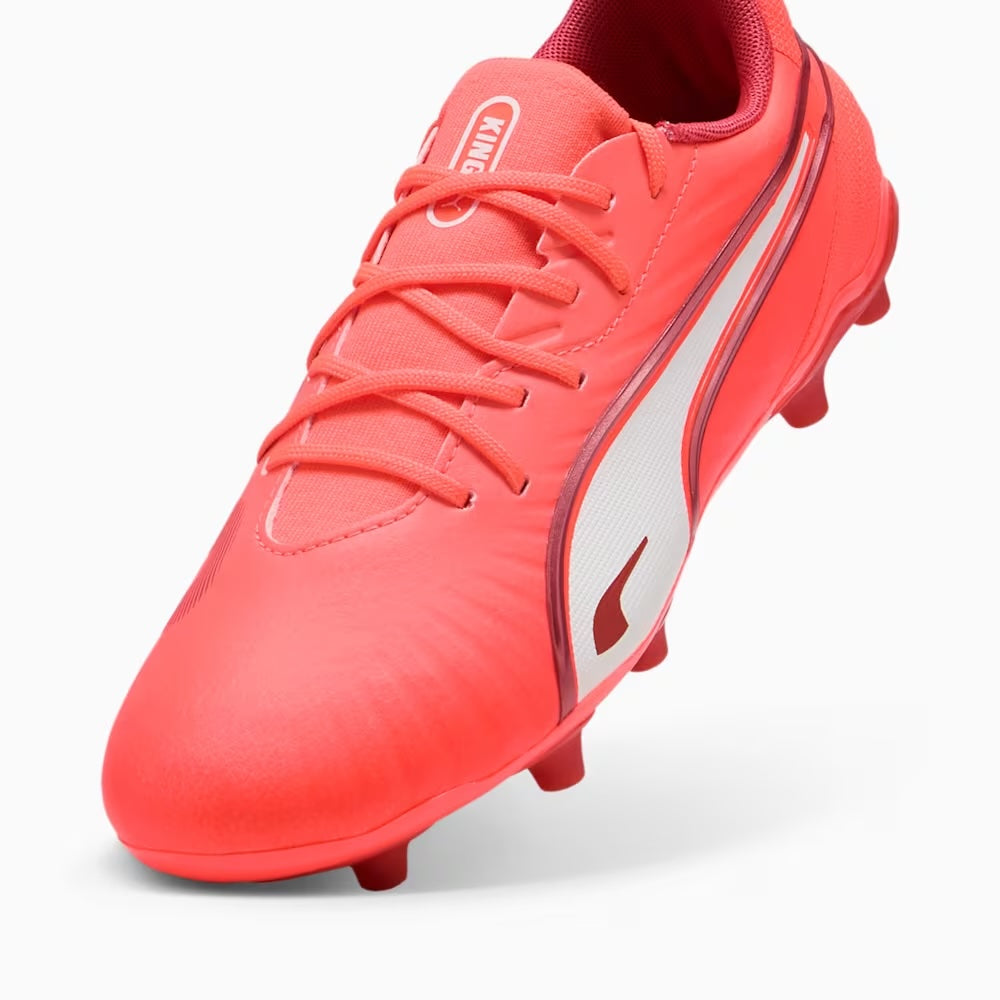 Puma King Match FG/AG Junior - GLOWING-RED/WHITE/RED-FIRE