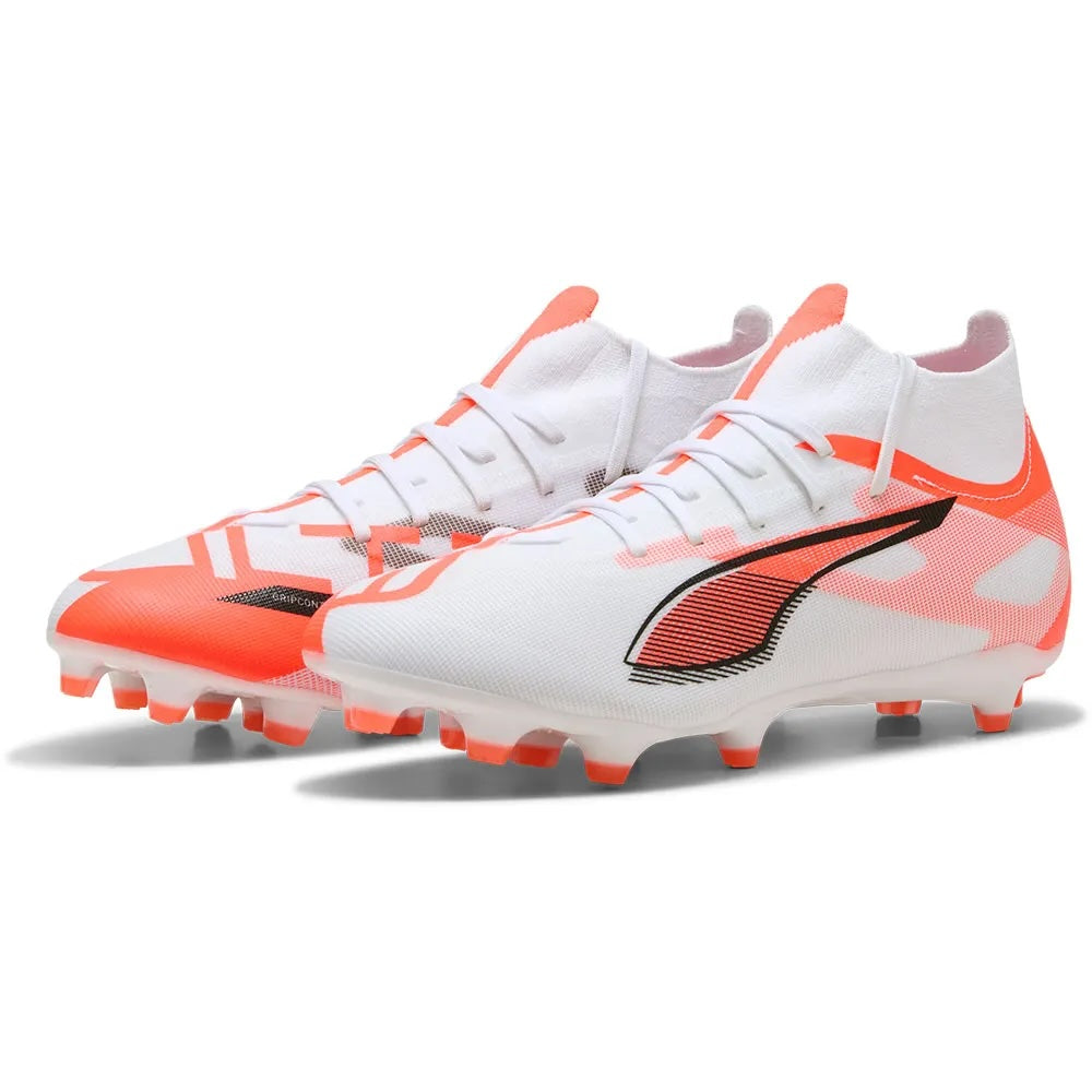 Puma Ultra 5 Match+ FG/AG - WHITE/BLACK/GROWING-RED