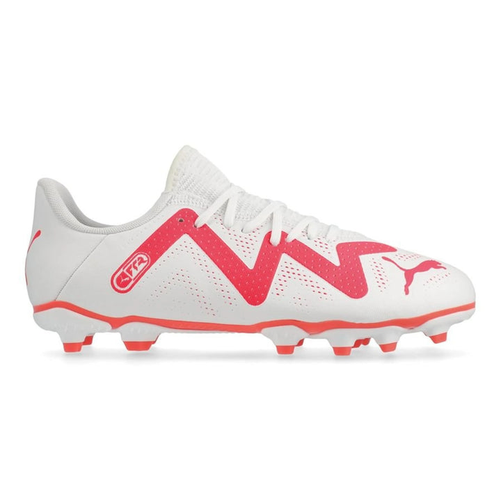 Puma Future Play FG/AG Jnr Boots - WHITE/FIRE ORCHID