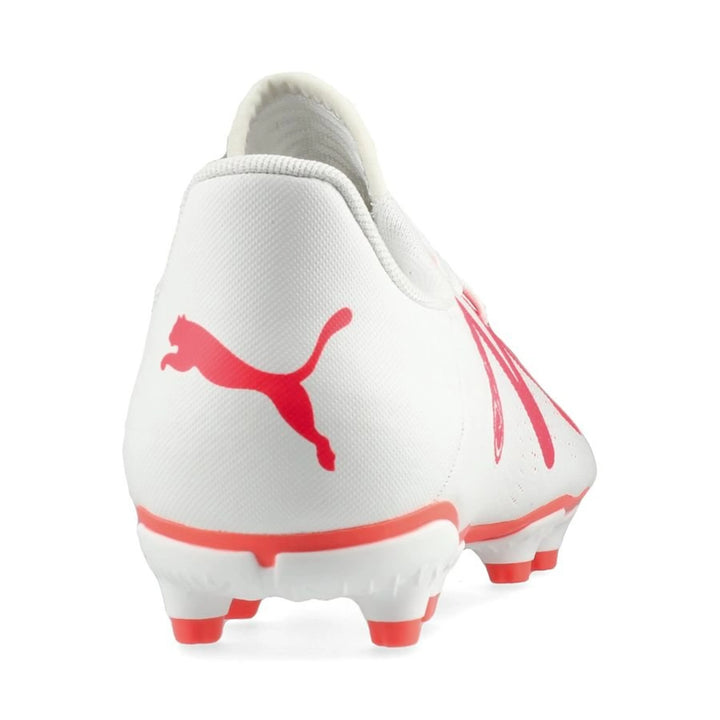 Puma Future Play FG/AG Jnr Boots - WHITE/FIRE ORCHID